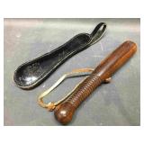 Leather Keychain and Miniature Wood Bat