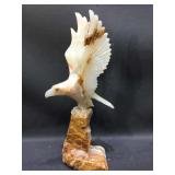 Hand Carved Polished Stone 18in. Eagle Sculpture.