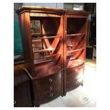 Solid wood tower racks, needs glass, approx 6 ft