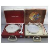 Pair of Vintage 45rpm Record Players in Cardboard