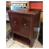 Solid wood cabinet, approx 25x22x35 inches
