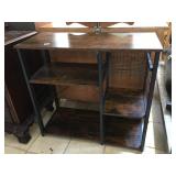 Metal desk w/basket, approx 36x15x33 inches