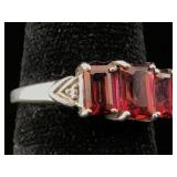 Sterling Silver ring with gemstone sz 7