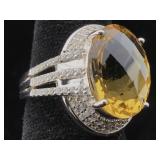 Sterling Silver ring with gemstone sz 7