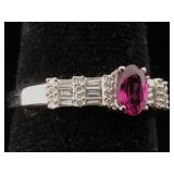 Sterling Silver ring with gemstone sz 7