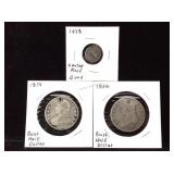 Silver half dollars and seated dime