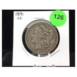 1891 CC Silver morgan dollar