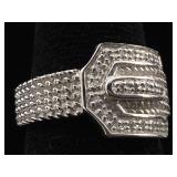 Sterling Silver Ring with Diamonds - size 7