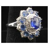 Sterling Silver Ring with Polished Kyanite Stones