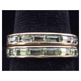 Pair 14K Gold Rings with Gemstones 5.7g TW size 7