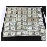 25-Silver certificates US 1$ notes