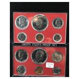 2- US coin proof sets 1970