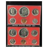 2- US coin proof sets 1970