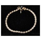 14K Gold Tennis bracelet diamonds 17g 8"