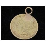 1856 Cal gold pendant 1/2 dollar gold coin