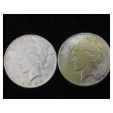 2-Silver Peace dollars