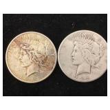2-Silver Peace dollars