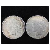 2-Silver Peace dollars