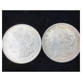 2-Silver Morgan dollars