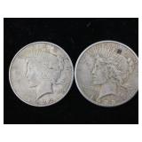 2-Silver Peace dollars