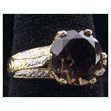 14K Gold Ring with Garnet 4.2g size 7