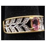 14K Gold Ring with Gemstones 4.6g size 7