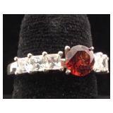 14K White Gold Ring with Ruby 2.3g size 6