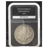 Cased 1891-O Morgan Silver Dollar