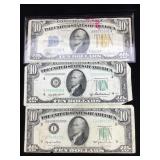 3 Vintage $10 Notes - South Africa Silver Cert