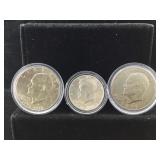 Special Silver-Clad Kennedy and Ike Coins - only