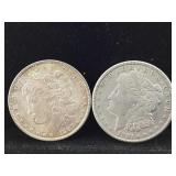 1887 and 1921-S Morgan Silver Dollars