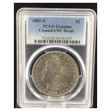 1881 S Silver Morgan dollar PCGS