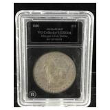 1880 Silver morgan dollar in case