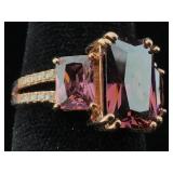 Sterling Silver ring with gemstone sz 7