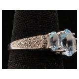 Sterling Silver ring with gemstone sz 7