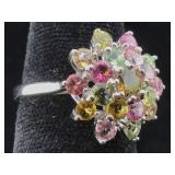 Sterling Silver ring with gemstone sz 7