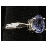Sterling Silver ring with gemstone sz 7