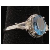 Sterling Silver ring with gemstone sz 7