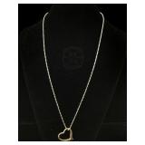 Sterling chain with heart 26"