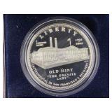 Silver commerative dollar in box San Fran