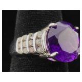 Sterling Silver ring with gemstone sz 7