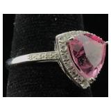 Sterling Silver ring with gemstone sz 7