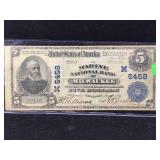 National Currency $5 note 1902 Milwakukee