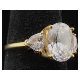 14K Gold Ring CZ 3.9g sz 8