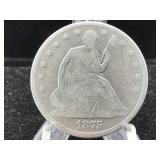 1875 Silver Half dollar rare date