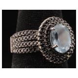 Sterling Silver ring with gemstone sz 7