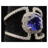 Sterling Silver ring with gemstone sz 7