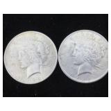 2-Silver Peace dollars