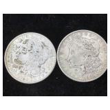 2-Silver Morgan dollars