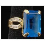 18K Gold Topaz diamond ring 13.3g sz 7 $3,920